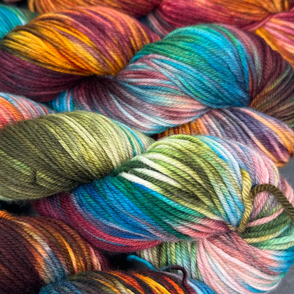 Still heavy DK to light worsted Mountain Gems
