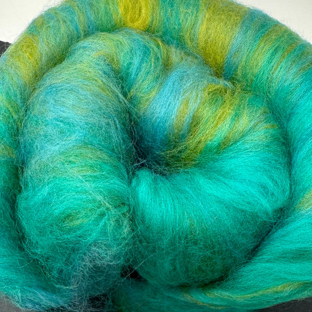 Merino wool Kiera batt spinning or Felting Pond Algae