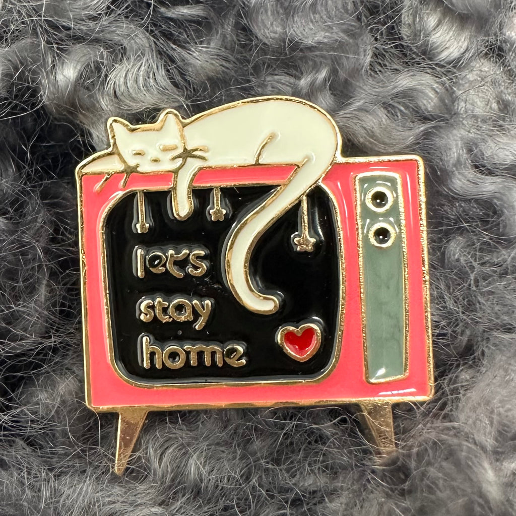 Let’s Stay Home Kitty Cat Pin Flair