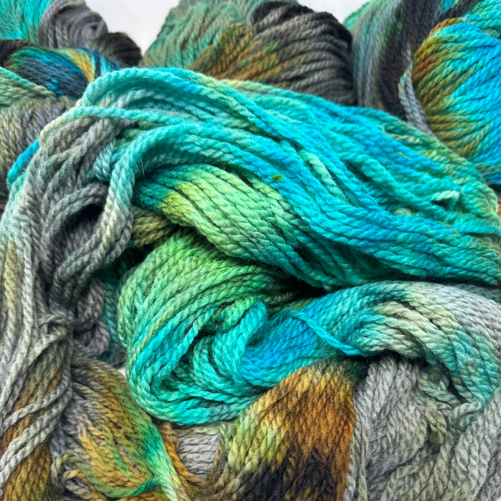 Deep Dyed Bulky wool yarn Pictured Rocks