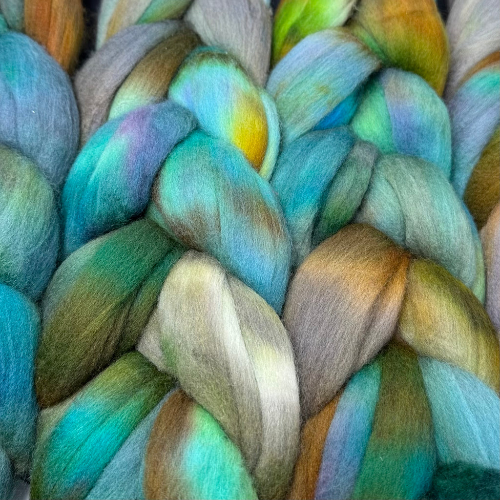 Hand-dyed Merino Combed Top Roving Pictured Rocks