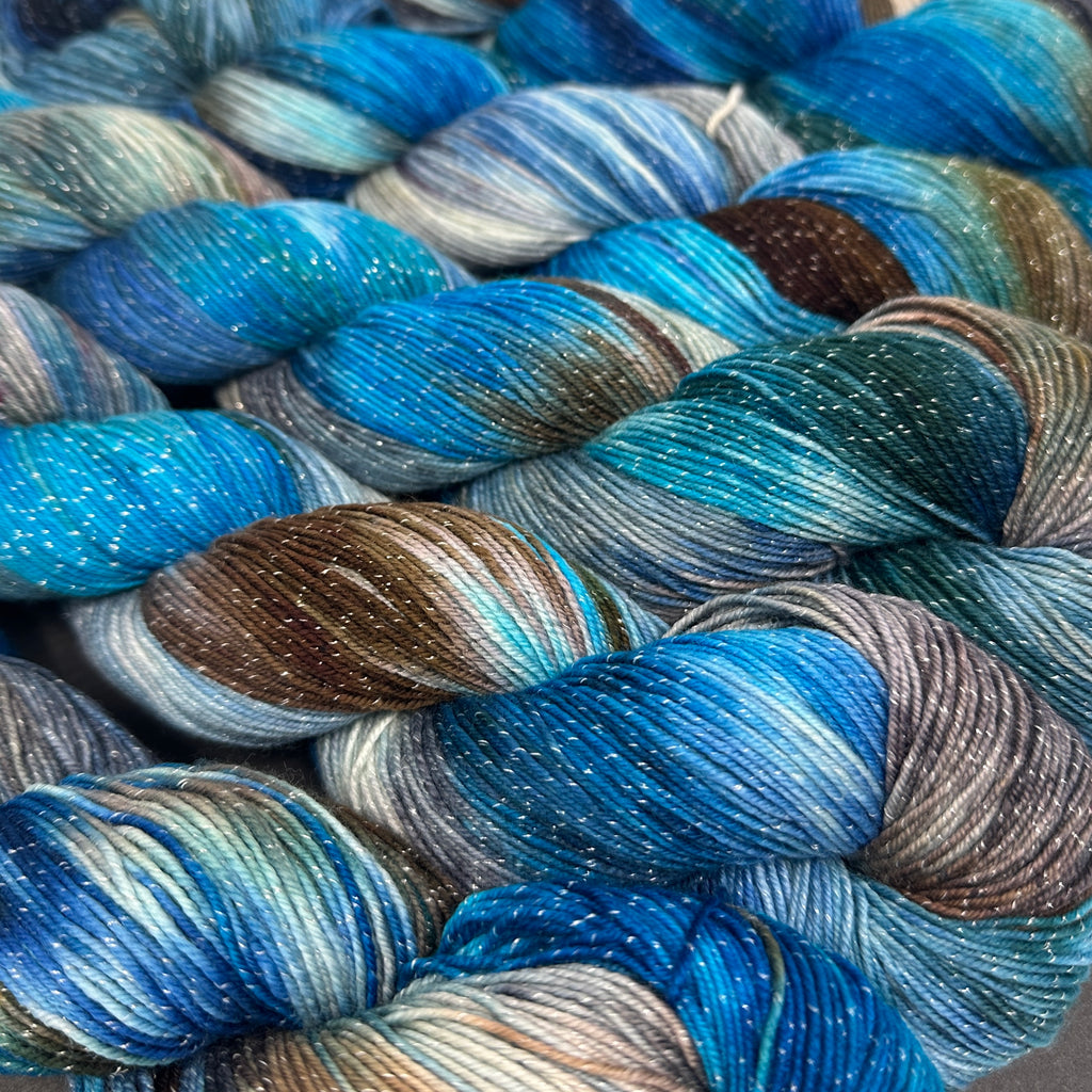 Figment sparkly sock yarn Salty Beach