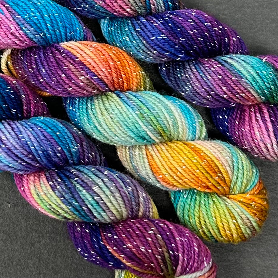 70 yard sock yarn mini skein Skittles