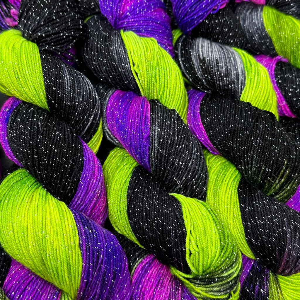 Figment sparkly sock yarn Oogie Boogie