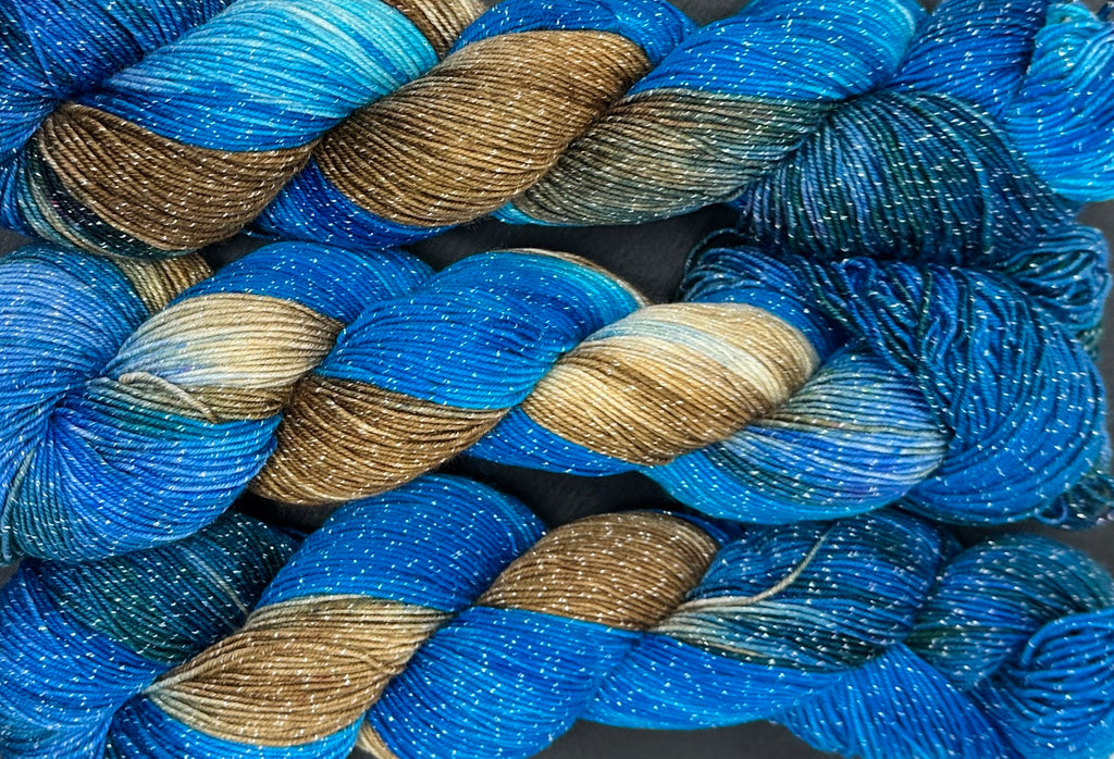 Figment sparkly sock yarn Blueberry Mocha