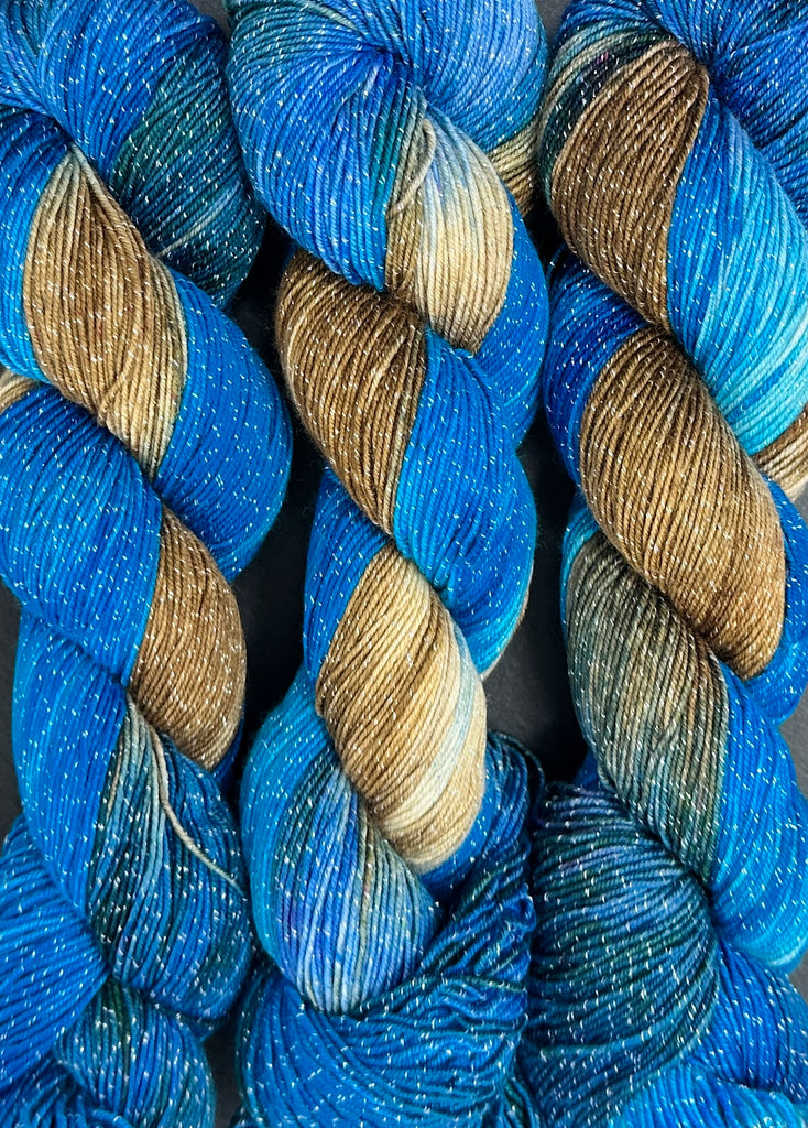 Figment sparkly sock yarn Blueberry Mocha