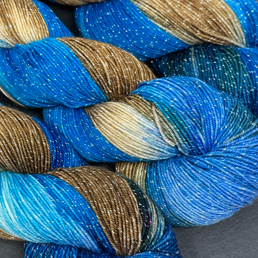 Figment sparkly sock yarn Blueberry Mocha