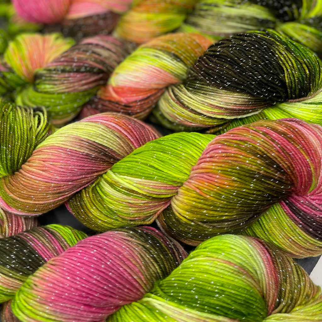 Figment sparkly sock yarn Tea Rose