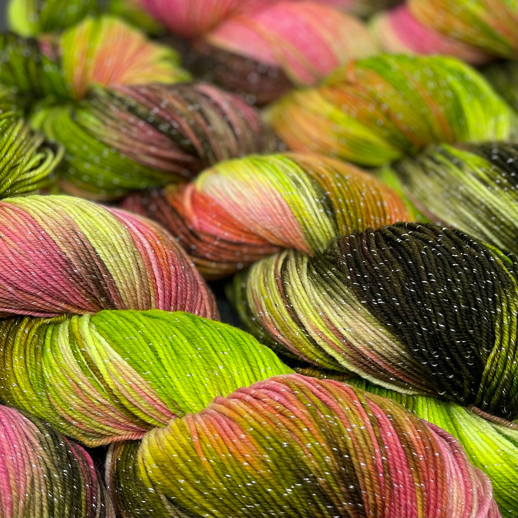 Figment sparkly sock yarn Tea Rose