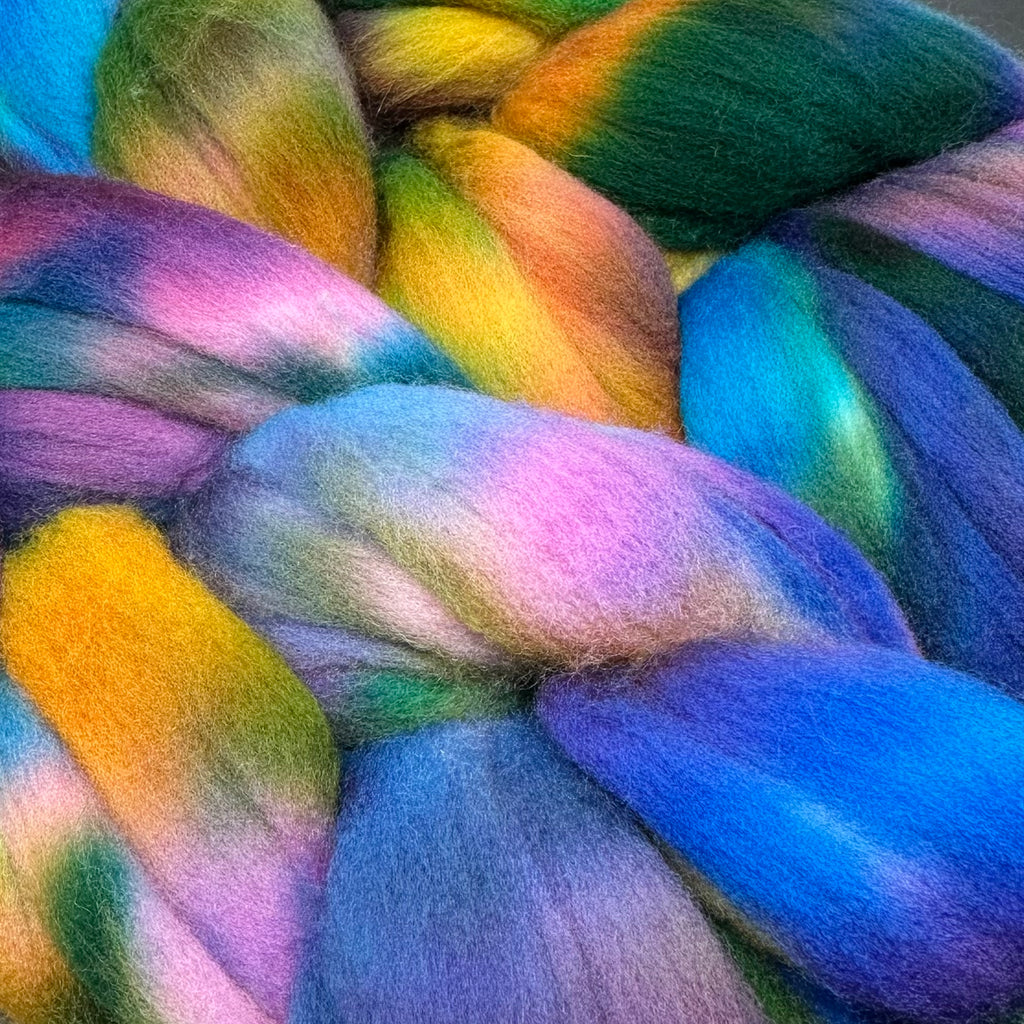 American Targhee wool top spinning fiber Skittles