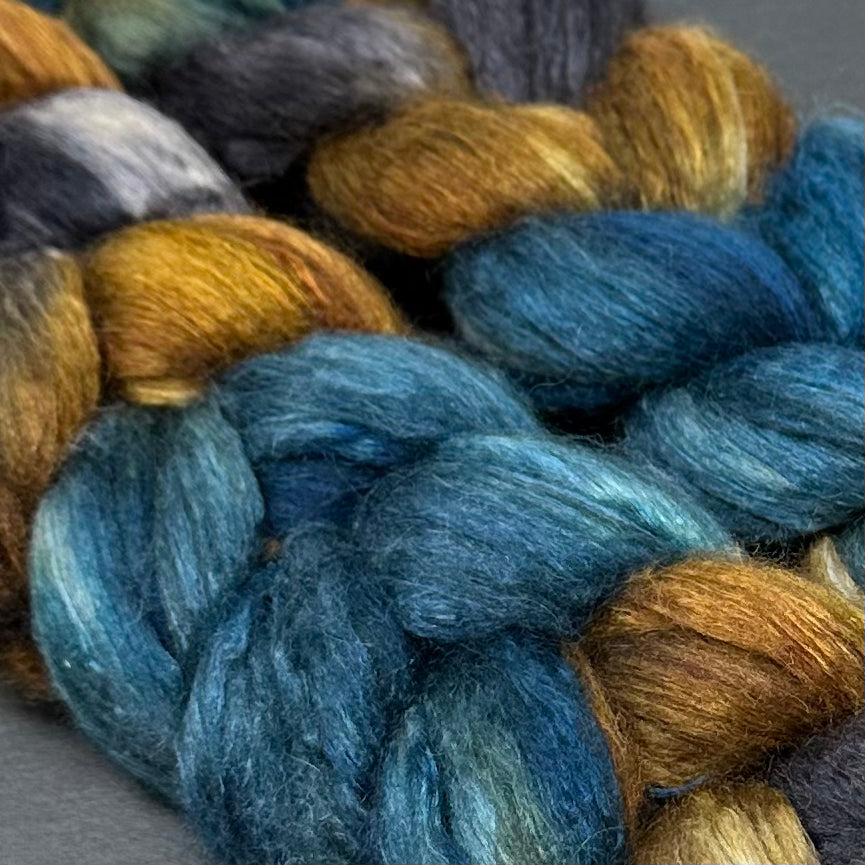 Baby Camel Tussah Silk combed top Driftwood
