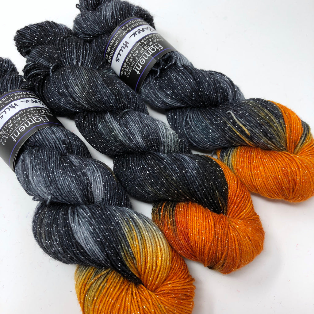 Figment sparkly sock yarn Black Hills