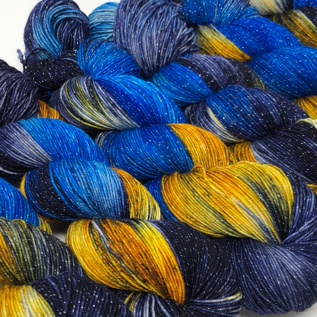 Figment sparkly sock yarn Starry Night