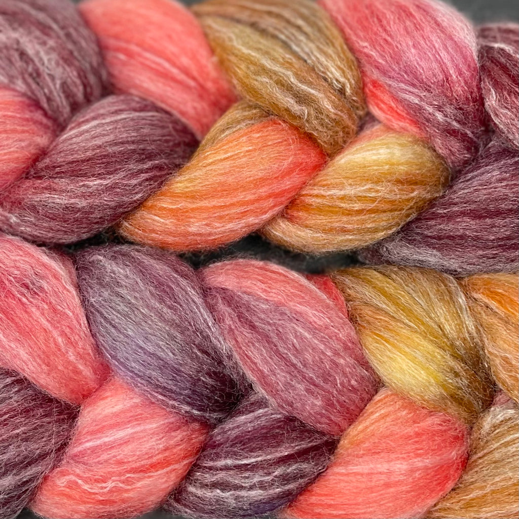 Merino Bamboo Spinning Fiber Candy Apple