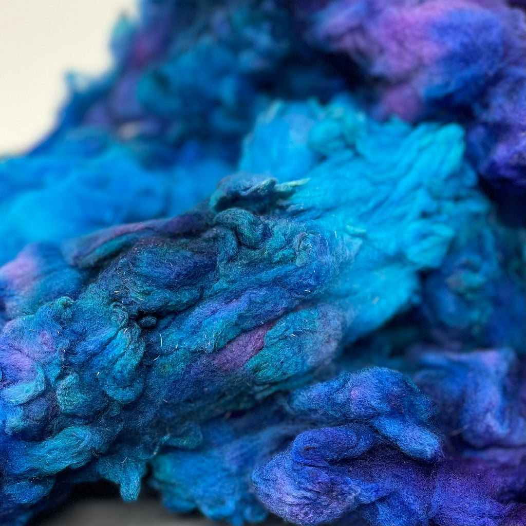 Hand Dyed fleece felting spinning Tunis Galaxy