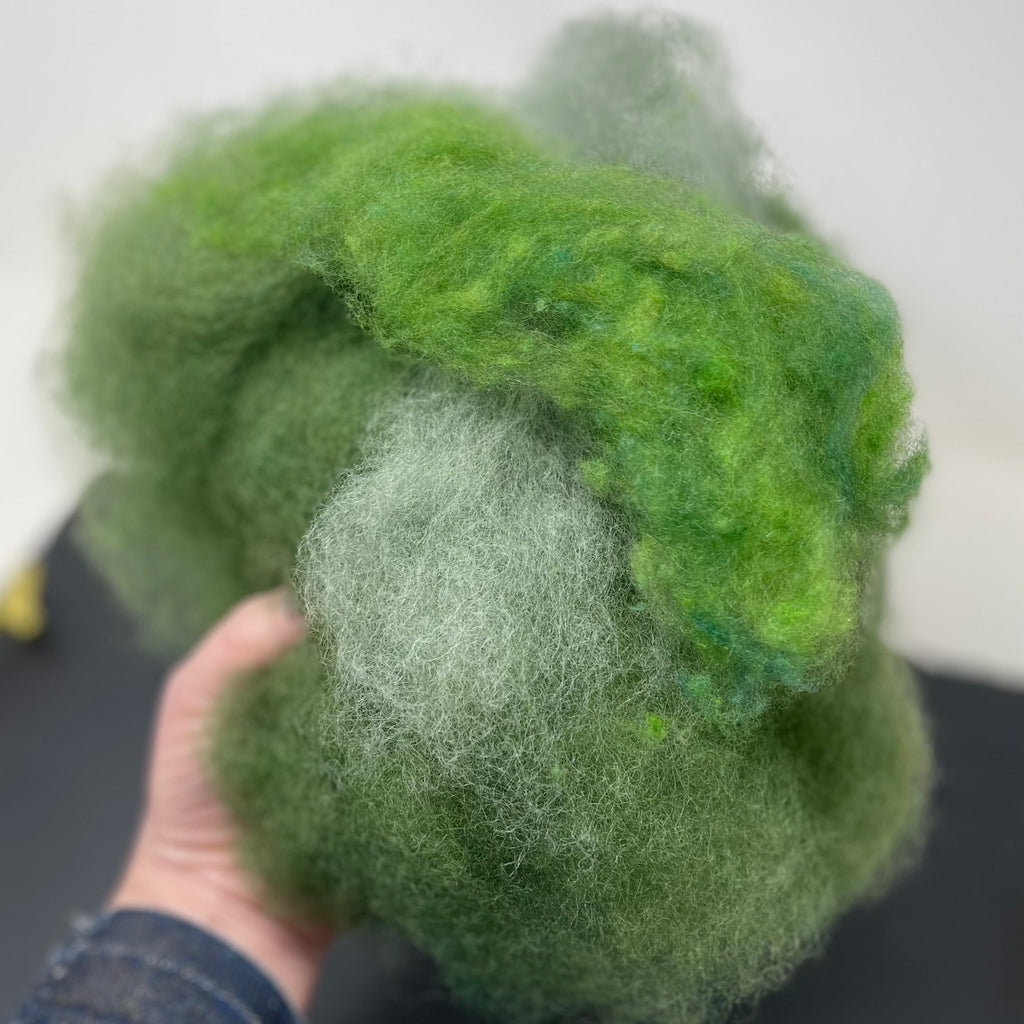 Dark Green 2nds Unicorn Floof cloud for spinning, felting, crafting