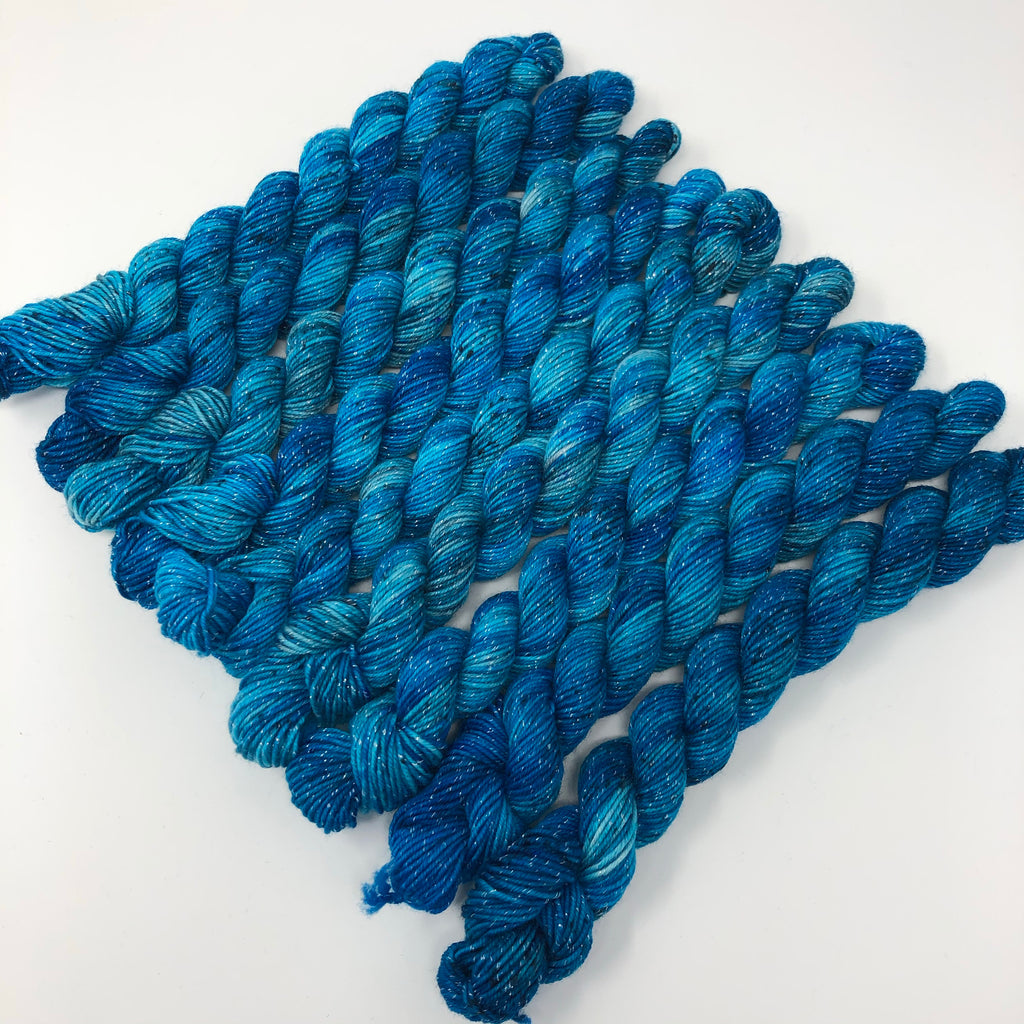 70 yard sock yarn mini skein Aquamarine