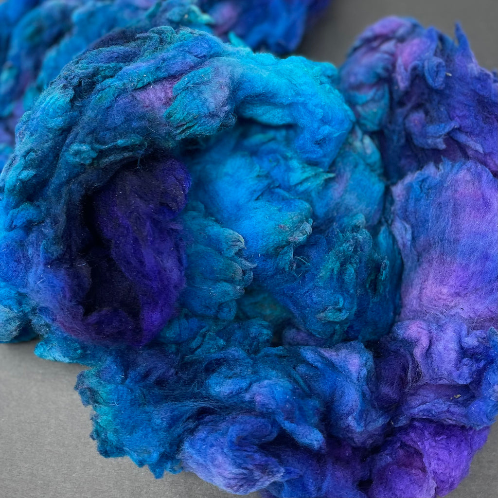 Hand Dyed fleece felting spinning Tunis Galaxy