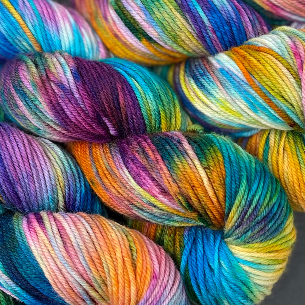 Still heavy DK to light worsted Skittles