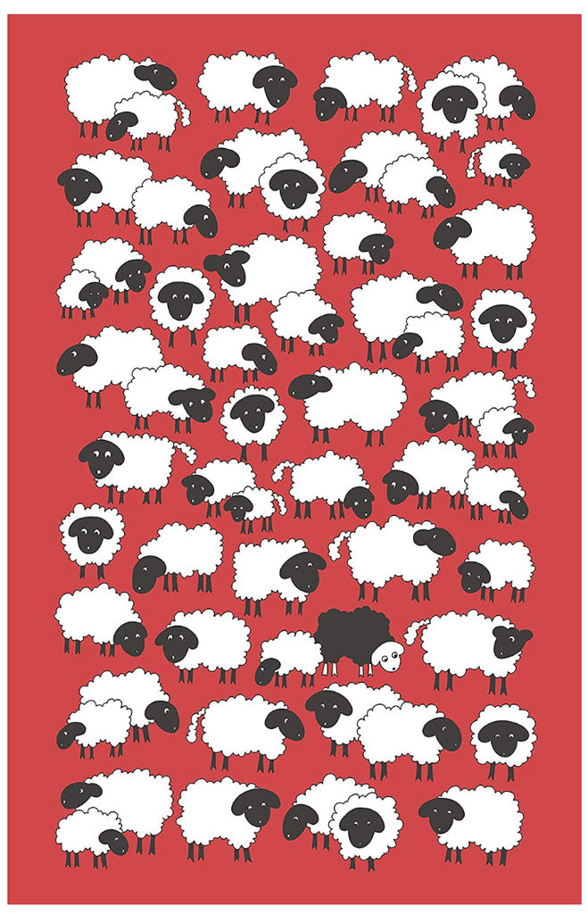 Ulster Weavers Baa-Baa red cotton tea towel