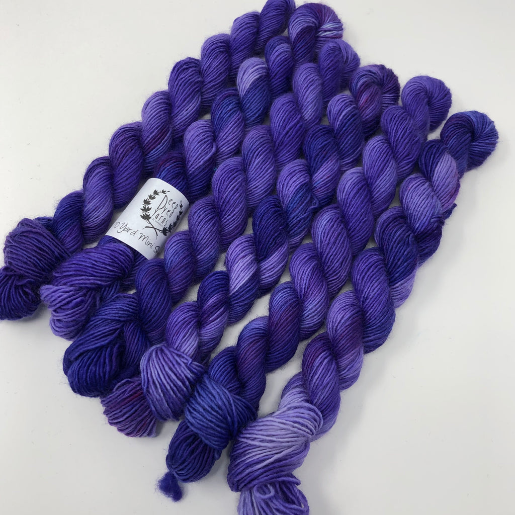 70 yard sock yarn mini skein Amethyst