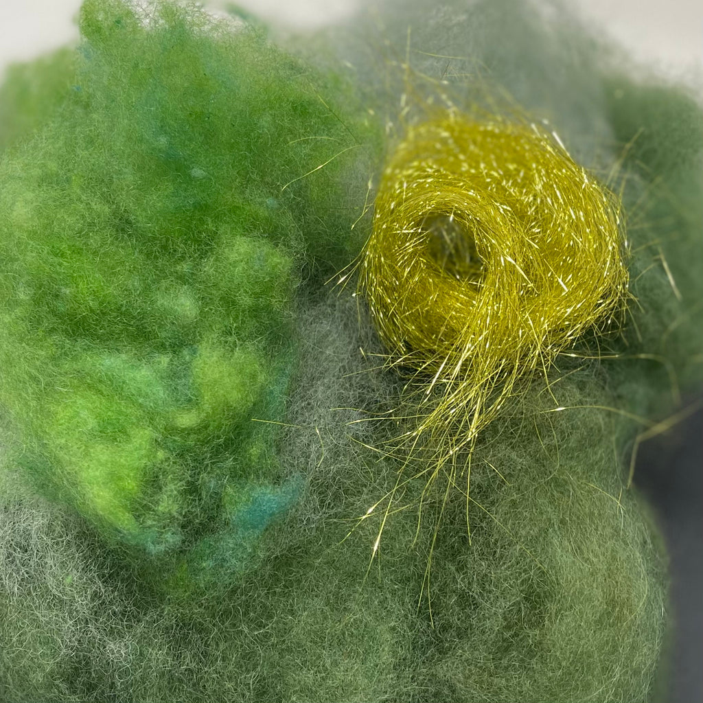 Dark Green 2nds Unicorn Floof cloud for spinning, felting, crafting