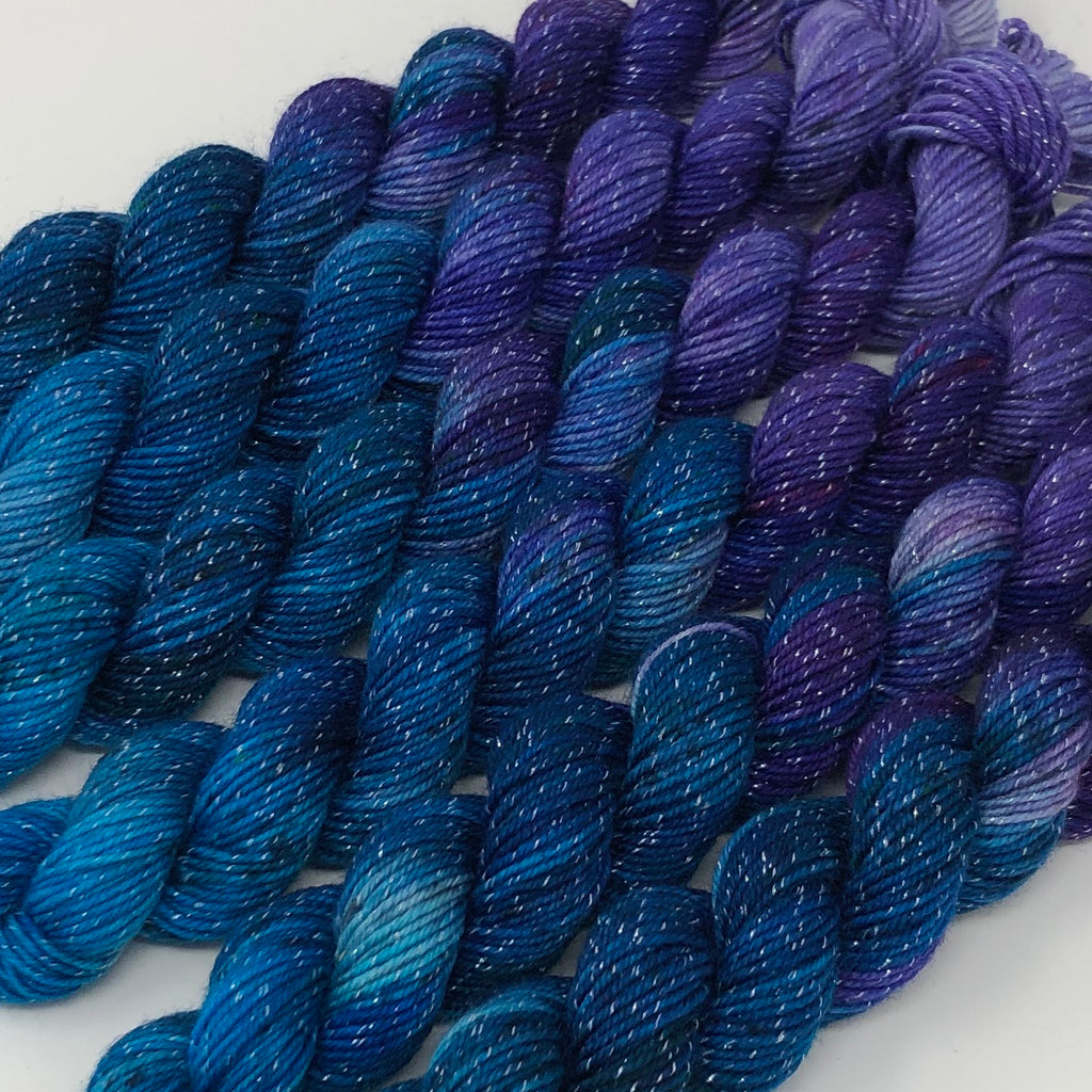 70 yard sock yarn mini skein Galaxy