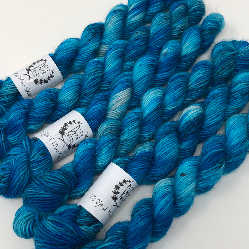 70 yard sock yarn mini skein Aquamarine