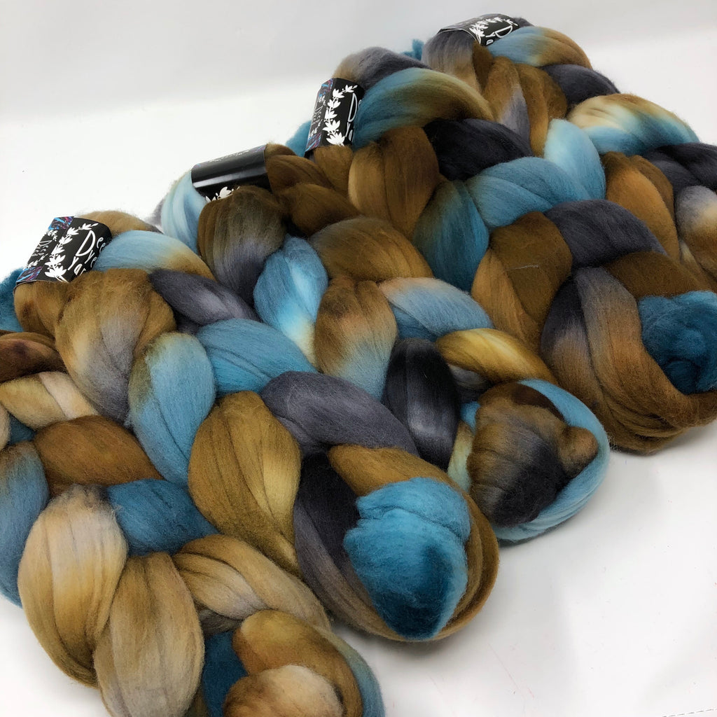 American Targhee combed top spinning fiber Driftwood