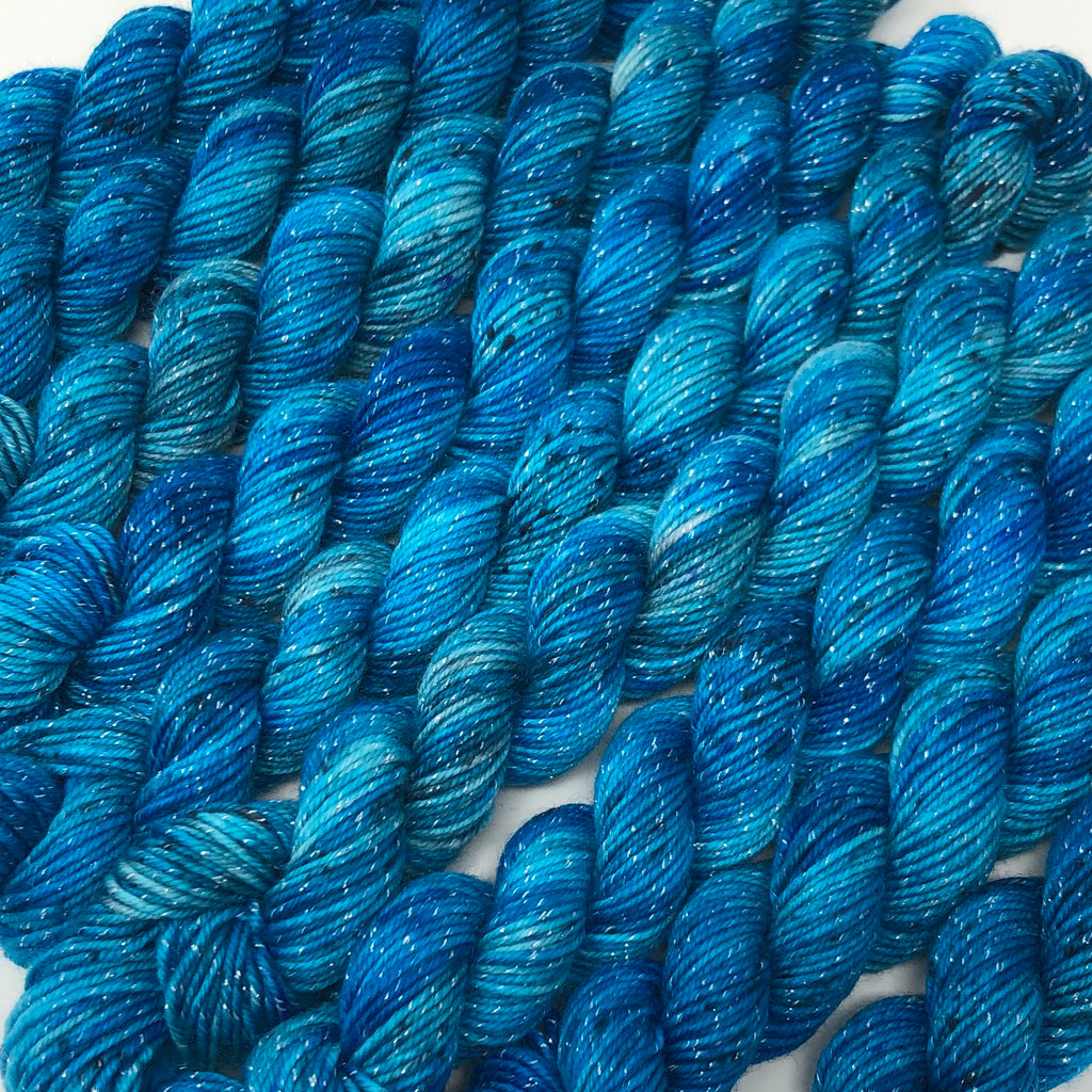 70 yard sock yarn mini skein Aquamarine