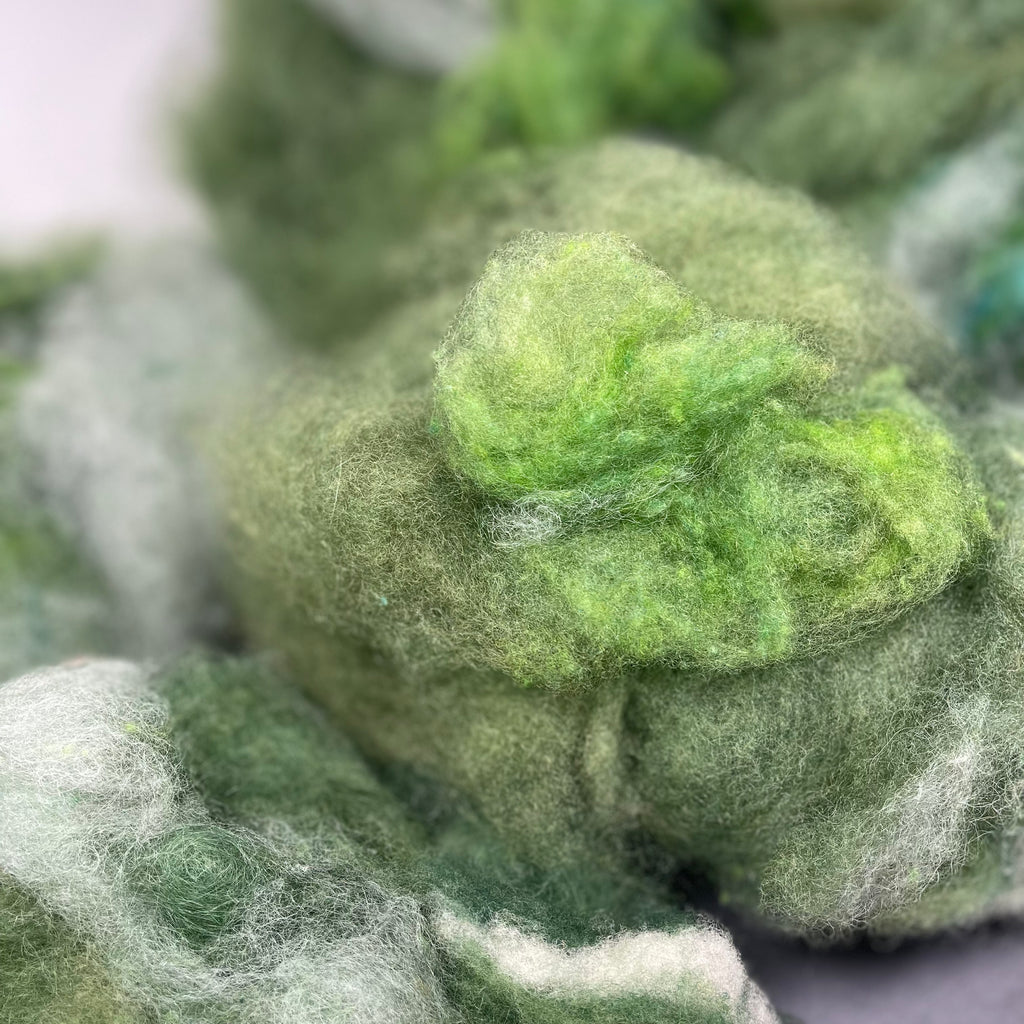 Dark Green 2nds Unicorn Floof cloud for spinning, felting, crafting