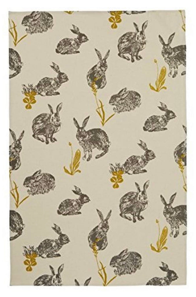Ulster Weavers block print rabbits tea towel