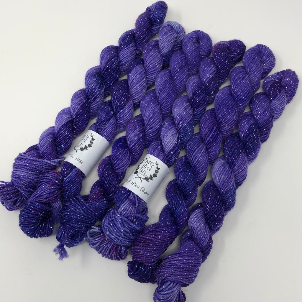 70 yard sock yarn mini skein Amethyst
