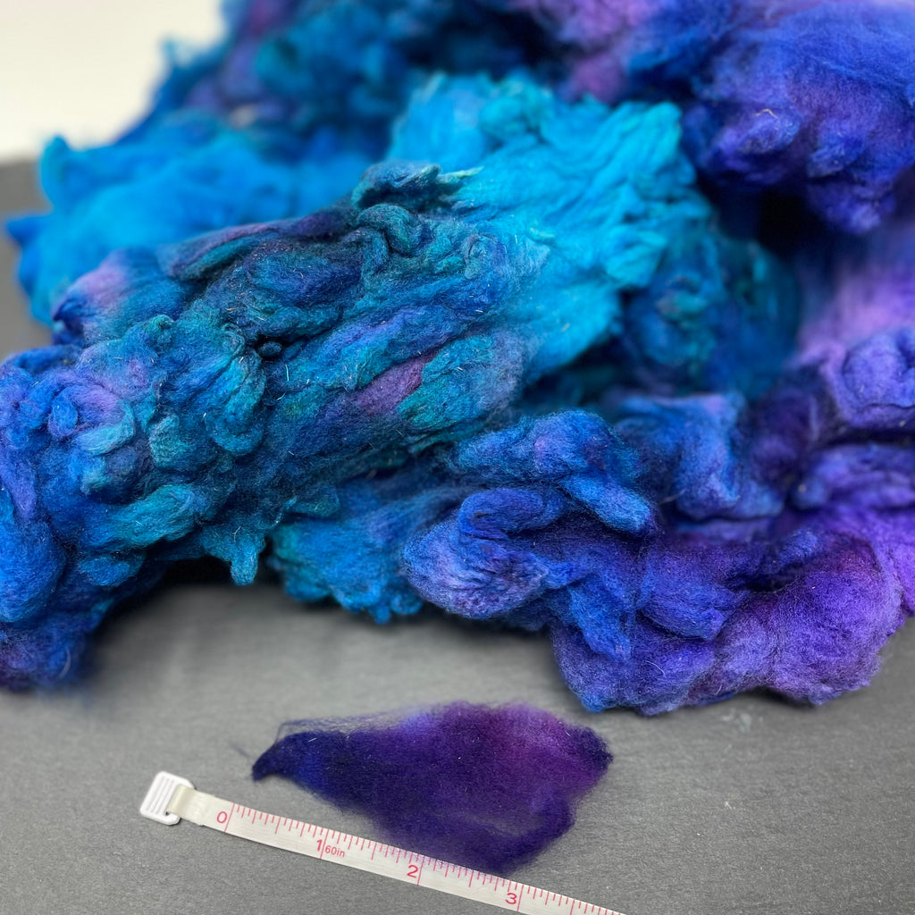 Hand Dyed fleece felting spinning Tunis Galaxy