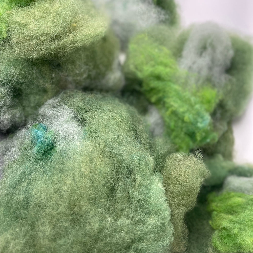 Dark Green 2nds Unicorn Floof cloud for spinning, felting, crafting