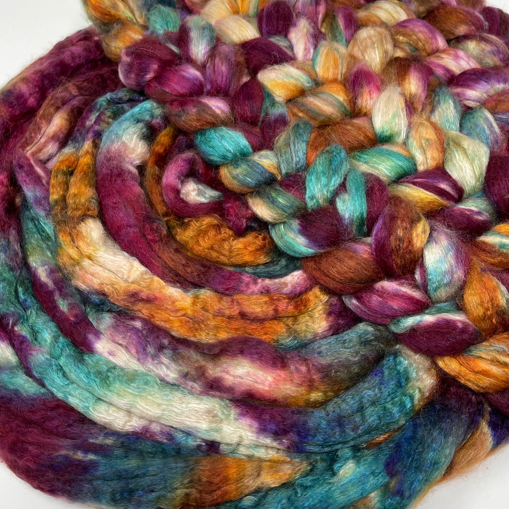 Baby Camel Tussah Silk combed top Sea Glass