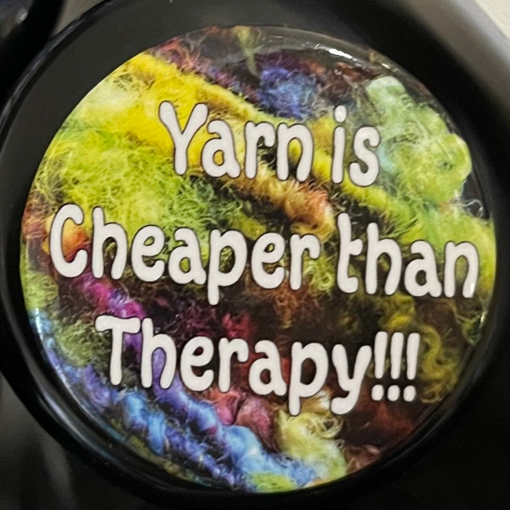 Button Pin Yarn is Cheaper Than Therapy